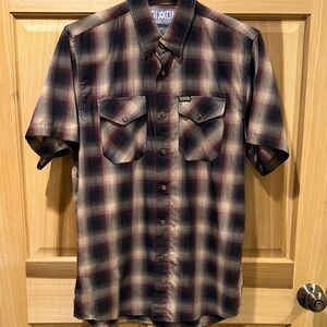 DIXXON Black and Brown Plaid Button Down Shirt